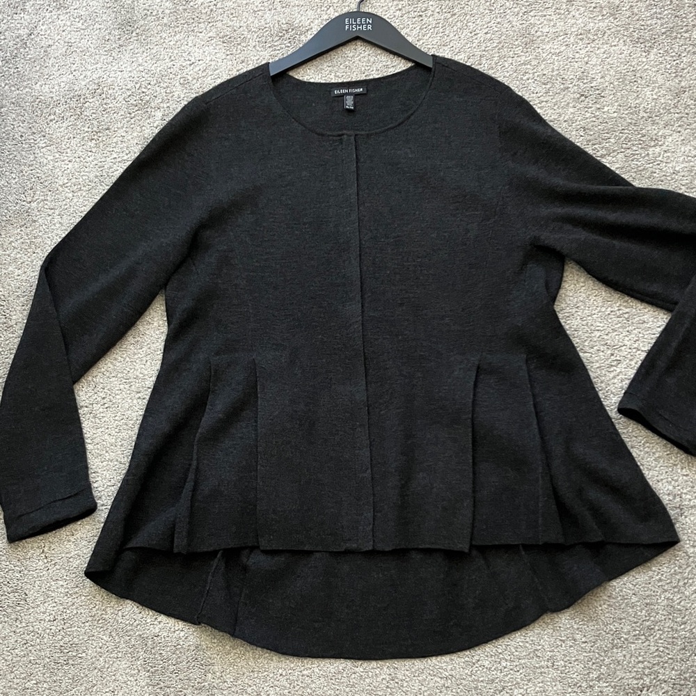 Stunning Eileen Fisher Wool Knit Sweater/Jacket